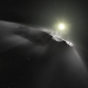 Artist’s impression of ‘Oumuamua.