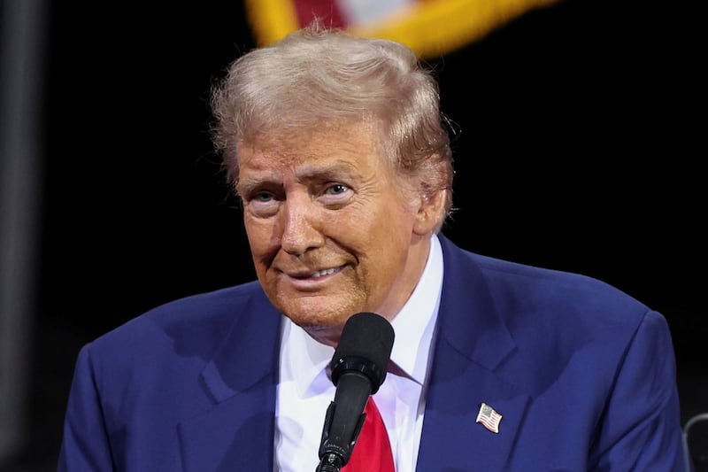 Donald Trump speaks during a campaign rally in Tucson, Arizona.