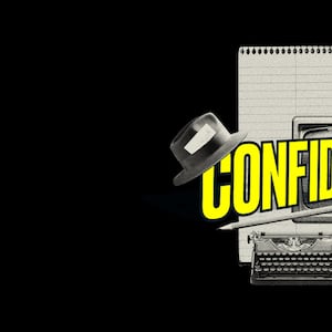 Confider logo illustrated over a black background.