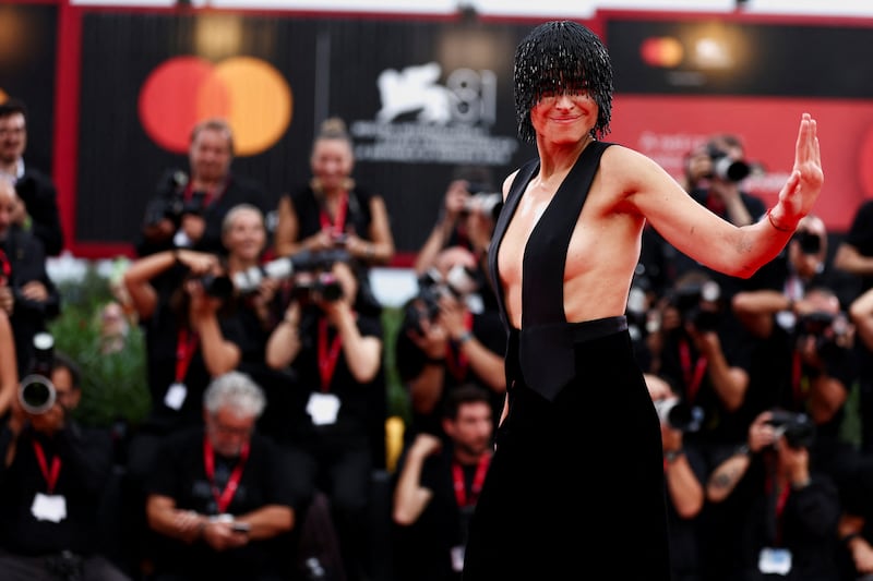 Kasia Smutniak poses on the red carpet at the Venice Film Festival on  September 2, 2024.