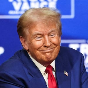 Republican presidential nominee former U.S. President Donald Trump holds a town hall campaign event in Oaks, Pennsylvania, U.S., October 14, 2024.