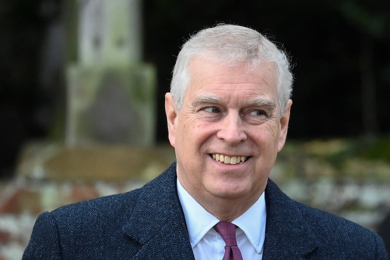 Prince Andrew attends the Royal Family's Christmas Day service at St. Mary Magdalene's church, Sandringham, December 25, 2022.