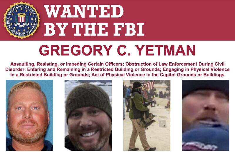 A poster shared by the FBI as they searched for Gregory Yetman.