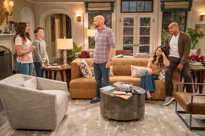 Sofia Capanna, Finn Sweeney, Jon Cryer, Abigail Spencer, and Donald Faison.