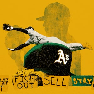 Photo illustration of different scenes from MLB's Oakland As