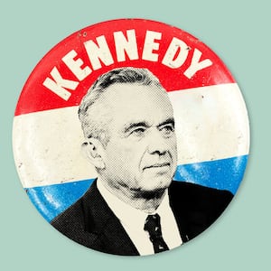 Robert F. Kennedy Jr. and John F. Kennedy campaign pins