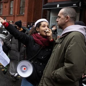 Pro and anti-abortion demonstrators clash in what has become a monthly ritual as anti-abortion activists attempt to walk from the Old St Patricks Church to a Planned Parenthood clinic in New York City.