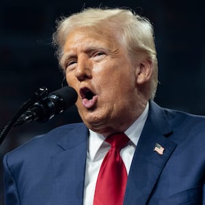 Donald trump speaking at a campaign rally in Arizona. 