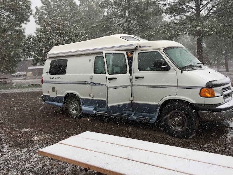 181007-gummere-solo-travel-Williams-AZ-campground-spring-snow_hnxhrq