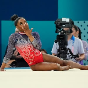 Simone Biles won silver on the floor.