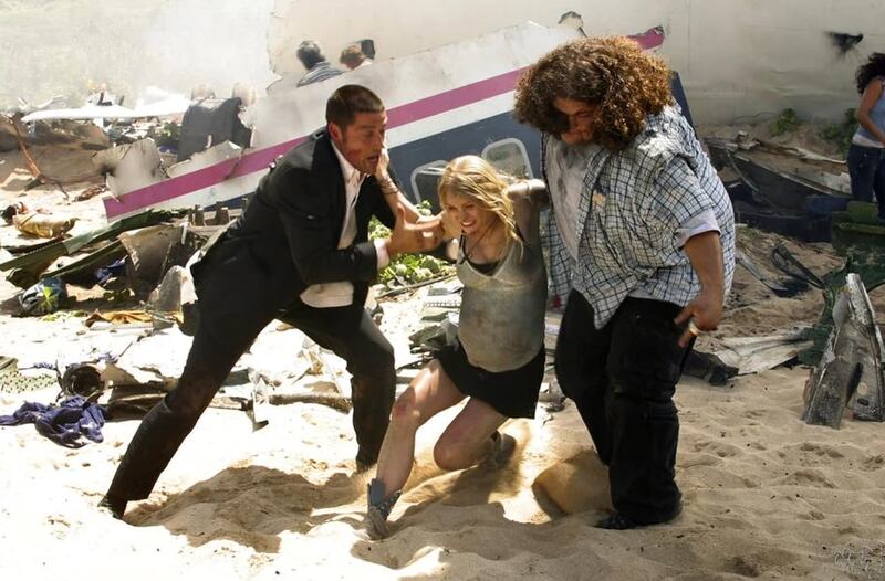 Matthew Fox, Emilie de Ravin, and Jorge Garcia in 'Lost'