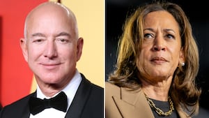 Jeff Bezos and Democratic presidential nominee, Vice President Kamala Harris.