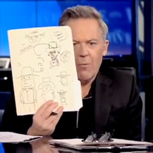 Donald Trump’s third indictment this year was so unremarkable to The Five co-host Greg Gutfeld that the Fox News personality couldn’t help but draw several crude doodles while the news was first announced.