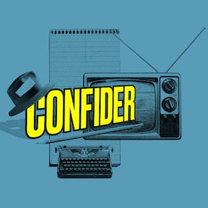 The Confider logo illustrated over a blue background.