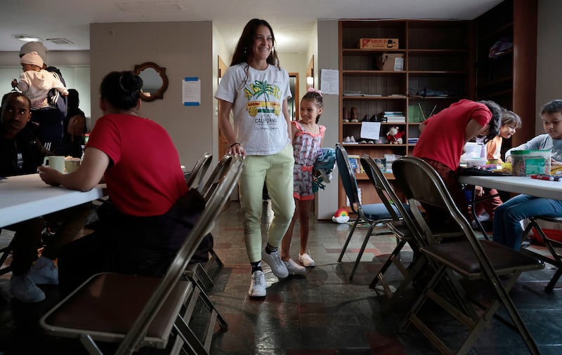 Maria Osorio and daughter Camila, migrants from Venezuela.