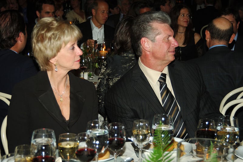 Linda and Vince McMahon at a dinner.