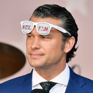 Defence Secretary nominee Pete Hegseth hosts FOX News Channel's "Fox & Friends" All-American Summer Concert Series outside Fox News Channel Studios on May 31, 2019 in New York City.