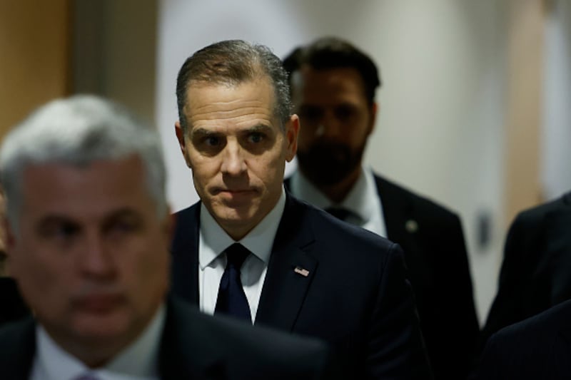 Hunter Biden arrives with his attorney Abbe Lowell for a closed-door deposition before the House Committee on Oversight and Accountability, and House Judiciary Committee on Feb. 28, 2024 in Washington, DC.