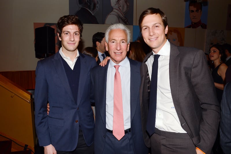 (l to r) Josh Kushner, Charles Kushner and Jared Kushner, April 1, 2014 in New York.