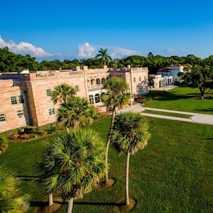 An aerial shot of the New College of Florida.