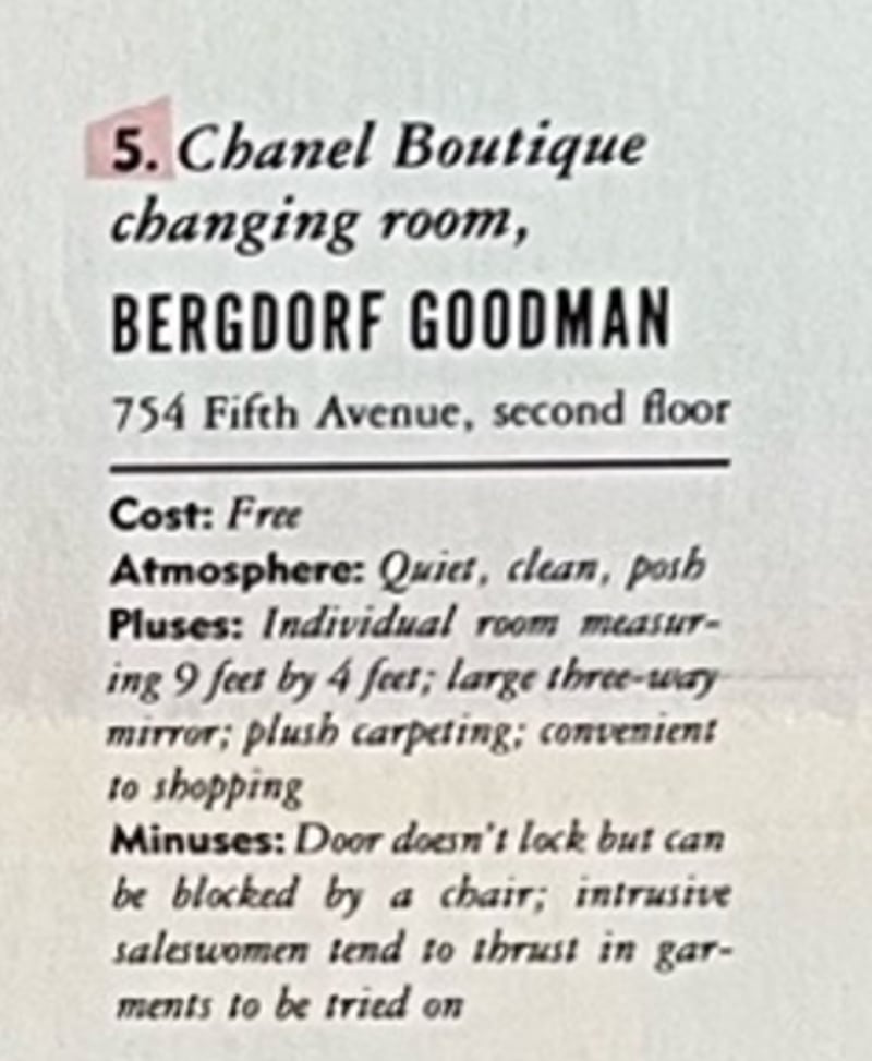 5. Chanel Boutique changing room. Bergdorf Goodman