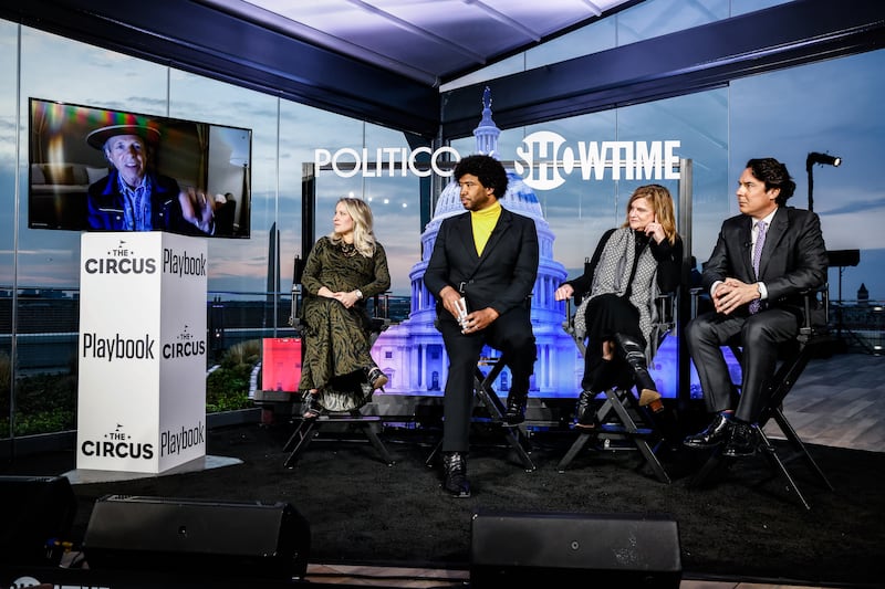 Mark McKinnon, Rachael Bade, Eugene Daniels, Jennifer Palmieri and Ryan Lizza in conversation at “Politico X Showtime”,