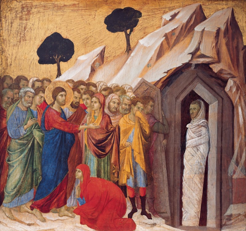 A Renaissance portrayal of Jesus raising Lazarus from the dead 