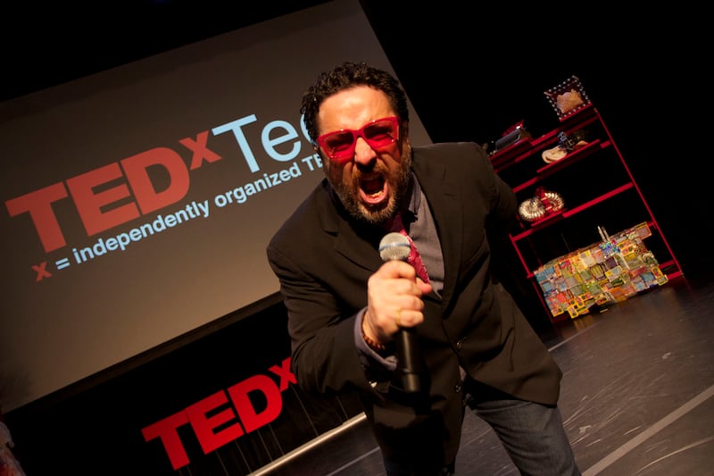 Reality TV coach Robert Galinsky during a TEDx talk.