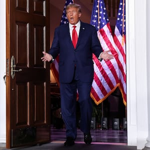 Donald Trump reacts during an event following his arraignment on classified document charges, at Trump National Golf Club, in Bedminster, New Jersey, June 13, 2023.