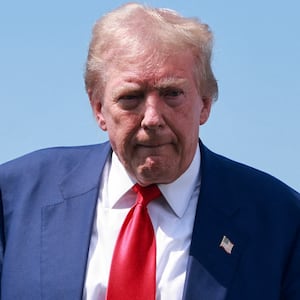 Former President Donald Trump, left, and a backpack left by a gunman on the former president’s golf course.