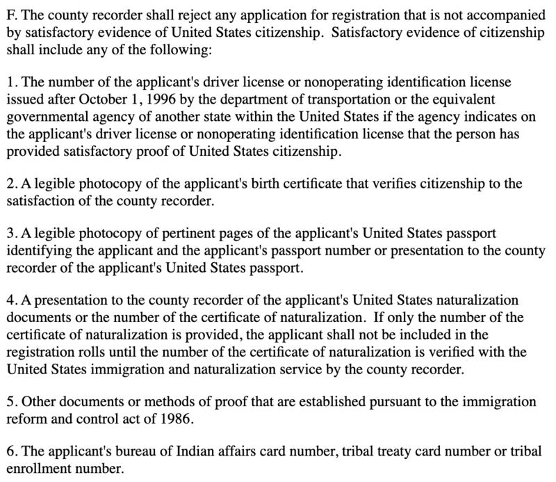 Requirements to vote based on the law.