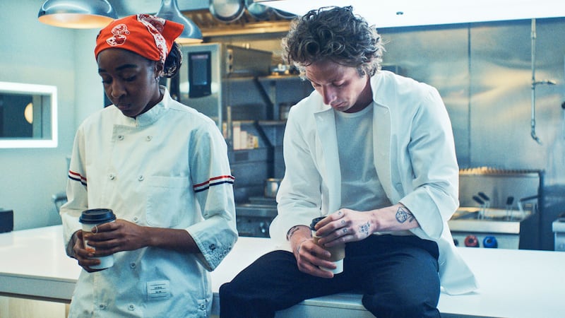 A photo including Jeremy Allen White and Ayo Edebir in the series The Bear on FX