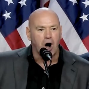 Dana White claimed Donald Trump’s victory is “karma” in a speech celebrating the 2024 election result.