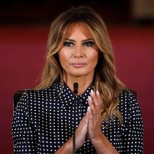 First Lady Melania Trump attends an event to mark National Alcohol and Drug Addiction Recovery Month in the East Room of the White House on September 3, 2020 in Washington, DC.