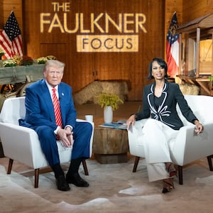 Donald Trump and Fox News host Harris Faulkner