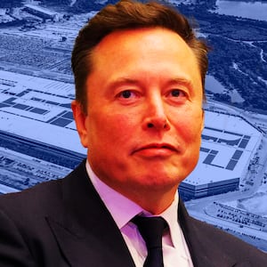 Elon Musk, Austi, TX Gigafactory illustration