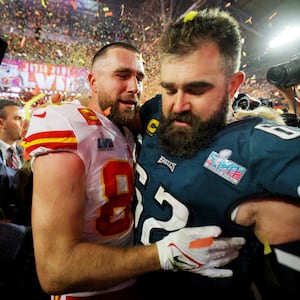 Jason and Travis Kelce have reached a rights deal with over $100 million for their “New Heights” podcast, reports say.