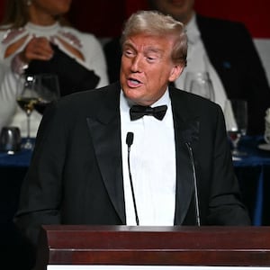 Donald Trump speaks during the 79th Annual Alfred E. Smith Memorial Foundation Dinner