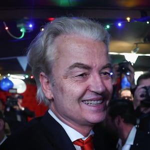 Geert Wilders reacts to the exit poll and early results in the Dutch parliamentary elections