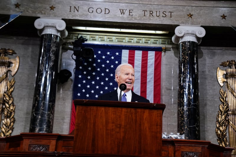 Joe Biden delivers his third State of the Union address in the House Chamber of the US Capitol in Washington, DC, USA, 07 March 2024.