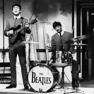 A photo of the Beatles performance. 