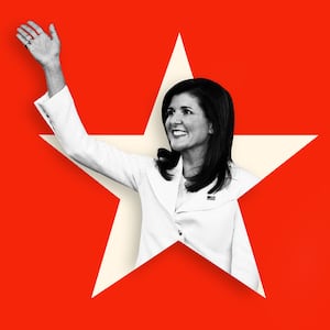 An illustration including photos of Nikki Haley