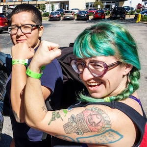 Festival goers at The Fest in Gainseville pose for a picture