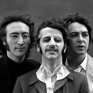 The Beatles during a photo session in London in 1968