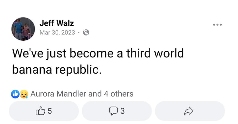 A 2023 Facebook post by Tim Walz’s brother.