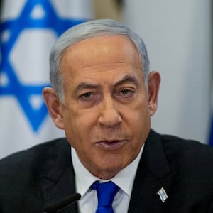 Israeli Prime Minister Benjamin Netanyahu chairs a cabinet meeting.