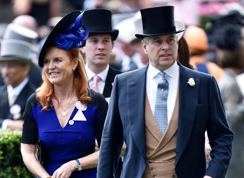 Sarah Ferguson, Duchess of York and Prince Andrew, Duke of York, at Royal Ascot in 2015.