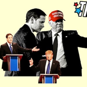 A photo illustration of Marco Rubio and Donald Trump.