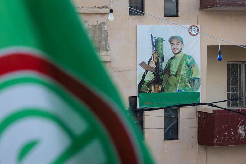 Poster of Hezbollah fighter in South Lebanon