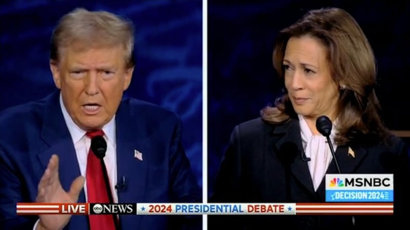 Donald Trump and Kamala Harris debate.